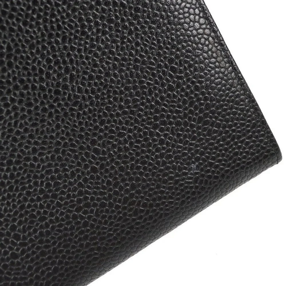 Chanel Long Bifold Wallet Purse Black Calfskin